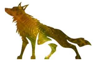 Icon of wolf golden color png