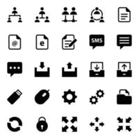 Glyph icons for Network and communication. vector