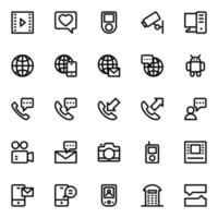 Outline icons for Network and communication. vector