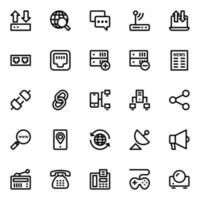 Outline icons for Network and communication. vector