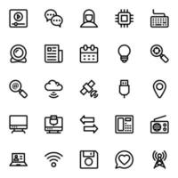 Outline icons for Network and communication. vector