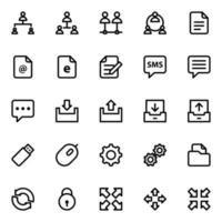 Outline icons for Network and communication. vector