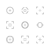 Camera viewfinder linear vector icons. Isolated autofocus outline pictograms collection on white