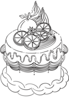 Hand gezeichnet Illustration von Zitrusfrüchte Kuchen png