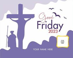 Good Friday banner and Poster. Good Friday is a Christian holiday commemorating the crucifixion of Jesus and his death at Calvary.It is observed during Holy Week as part of the Paschal Triduum. vector