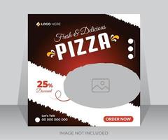 pizza food social media promotion and instagram banner post template design vector