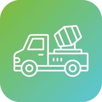 Concrete Mixer Truck Vector Icon Style