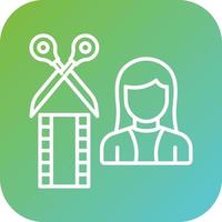 Film Editor Female Vector Icon Style