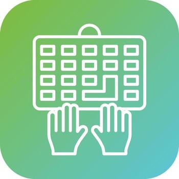 Typing on Keyboard Vector Icon Style