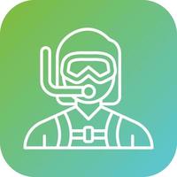 Diver Female Vector Icon Style