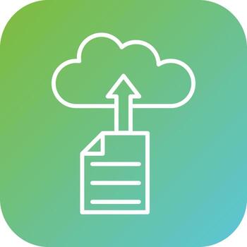Upload File on Cloud Vector Icon Style