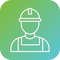 Factory Worker Man Vector Icon Style