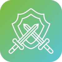 Two Swords And Shield Vector Icon Style