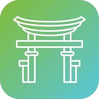 Torii Gate Vector Icon Style