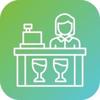 Bar Cashier Vector Icon Style