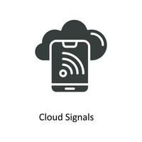 Cloud Signals Vector  Solid Icons. Simple stock illustration stock