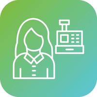 Cashier Female Vector Icon Style