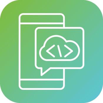 Cloud Coding Vector Icon Style