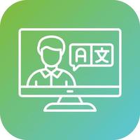 Online Language Teacher Vector Icon Style