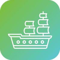 Pirate Ship Vector Icon Style