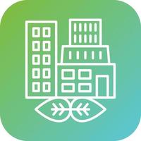 Green City Vector Icon Style