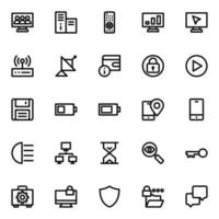 Outline icons for Network technology. vector