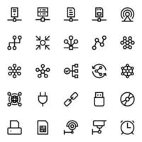 Outline icons for Network technology. vector