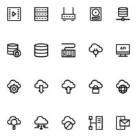 Outline icons for Network technology. vector