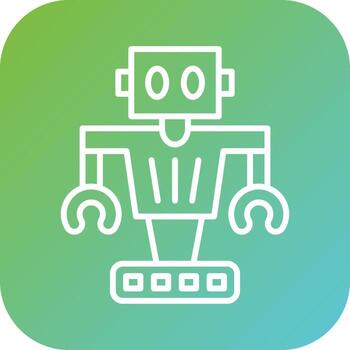 Autonomous Robot Vector Icon Style