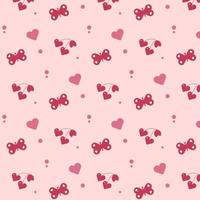 Seamless pattern with hearts and butterflies. Background with butterflies and hearts. Vector illustration