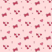 Seamless pattern with hearts and butterflies. Background with butterflies and hearts. Vector illustration