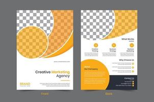 Creative Corporate business flyer template design. 2 sided poster Leaflet Brochure vector illustrator. For marketing, Annual Report, advertise, promotion, business proposal, book cover, education