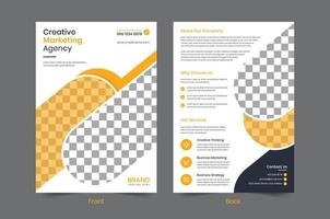 Professional creative modern two-sided flyer vector abstract design template