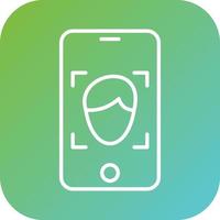 Mobile Face Detection Vector Icon Style