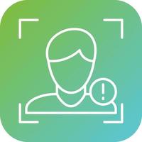 Face Detection Warning Vector Icon Style