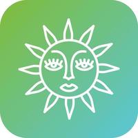 Sun with Face Vector Icon Style