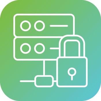 Database Lock Vector Icon Style