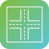 Four Way Intersection Vector Icon Style