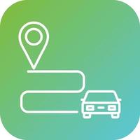 Driving Route Vector Icon Style
