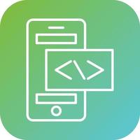 teléfono inteligente codificación vector icono estilo