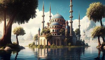 Aestatic Mosque Background photo