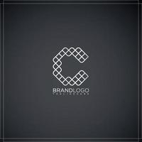 Creative line art alphabet c logo design. vector
