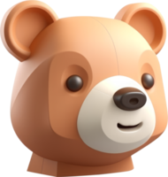 Animal bear 3D icon. png