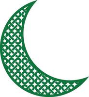 Crescent Moon With Celtic Pattern Line Art Design vector