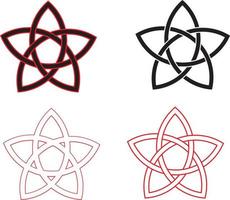 Celtic Star Line Art Various Composition Coloring vector