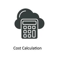 Cost Calculation Vector  Solid Icons. Simple stock illustration stock