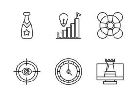 conjunto de iconos de vector de establecimiento de objetivos