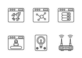 conjunto de iconos de vector de desarrollo web