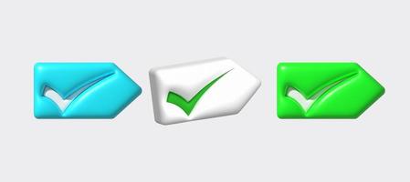 3D illustration Like or correct symbol,Confirmed or approved button photo