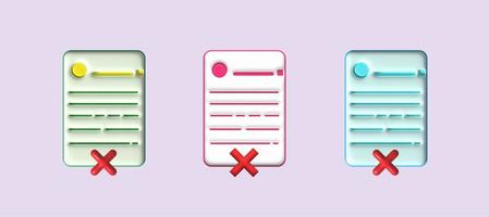 cross check mark icon button and no or wrong symbol on reject cancel sign button . rendering 3D. photo